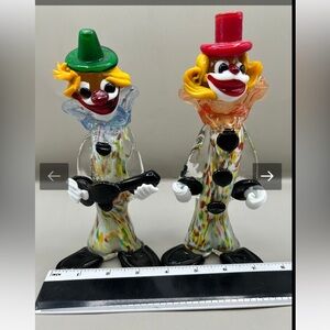 Murano glass clowns